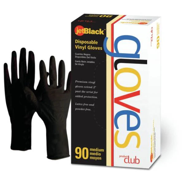 Product Club Jetblack Disposable Large Vinyl Gloves, 90 Ct