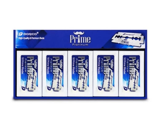 Dorco Prime Blades Double Edge for safety Razor and Barber razor blue count